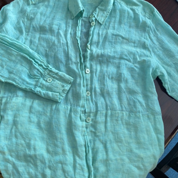 Linen Escada Sport Mint green Top - Picture 2 of 6